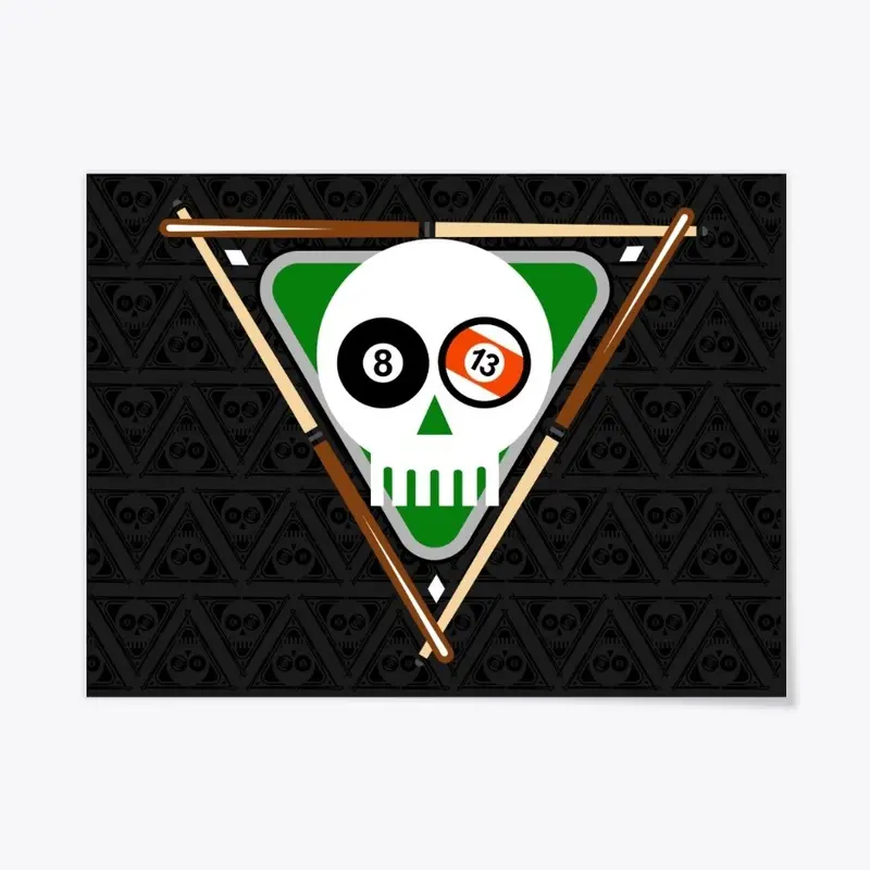 Skull Rack Pool/Billiards Poster